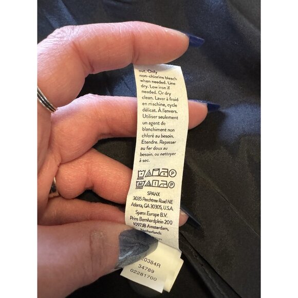 Spanx Perfect Collarless Blazer Black Ponte Knit Jacket Oversized Women’s Size M - Picture 8 of 16